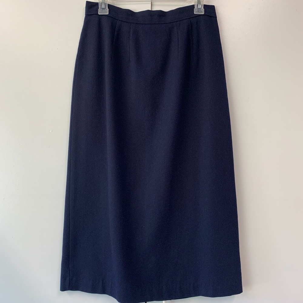 Bobbi’s Closet Collection Navy A-line Vintage Wool Skirt - sz 14